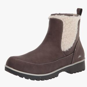 JBU Women's Brown Winter Boots with Cream Accents